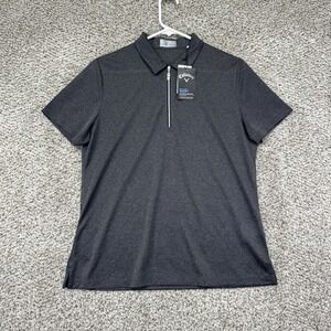 Callaway Polo Shirt Women's Large Gray Quarter Zip Performance Stretch Golf New